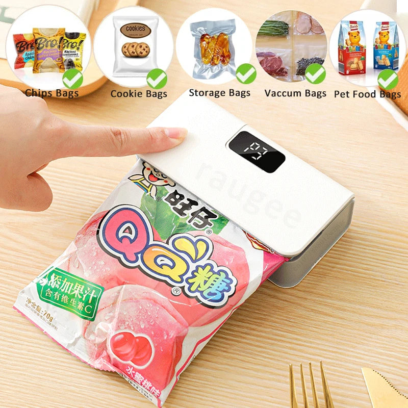 Selladora de Bolsas Mini Portátil - Máquina para Sellado de Plástico y Empaque de Alimentos