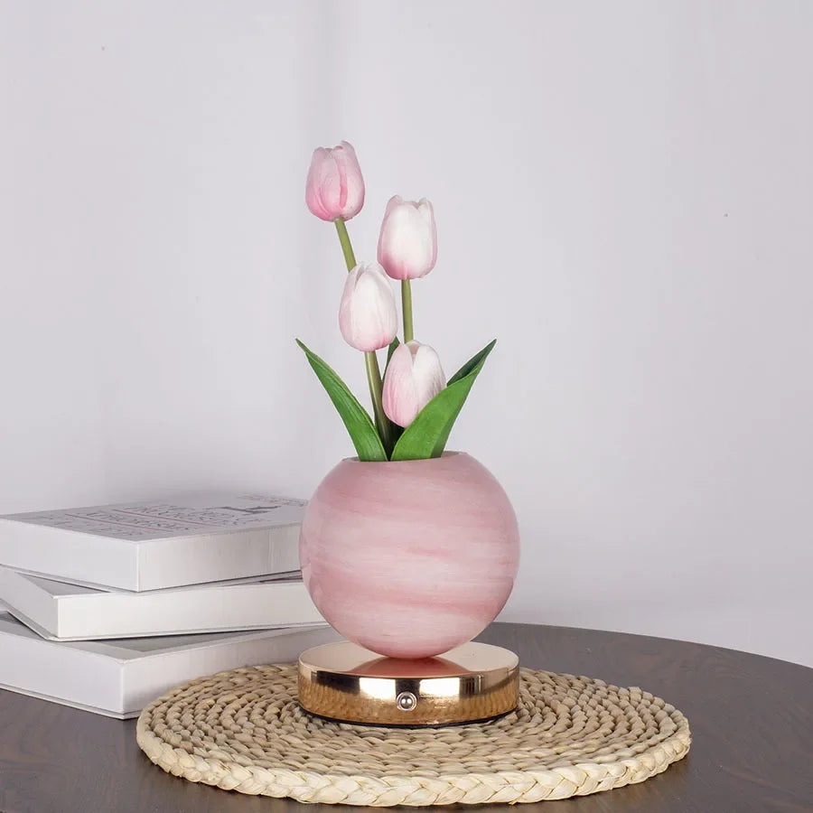 Lámpara Tulipán LED Recargable para Mesita de Noche
